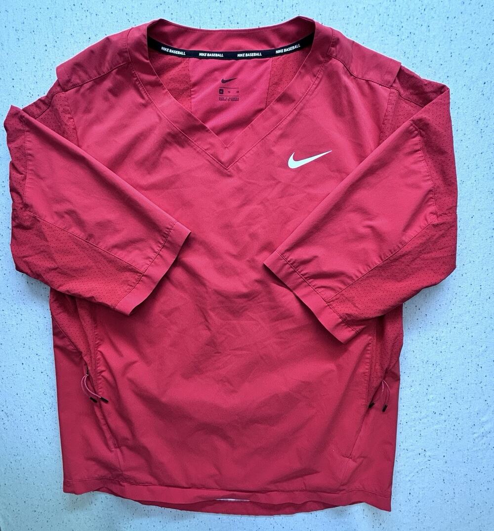 Nike Baseball 3/4 Sleeve Hot Jacket Pullover Batting Cage Shirt 897383-657 M $85